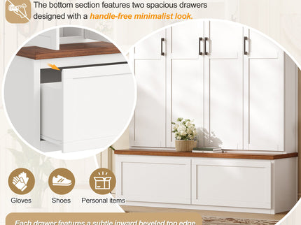 Hall Tree With 4 Hidden Cabinets