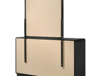 Burton - 6 Drawer Dresser With Mirror - Black