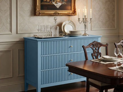 Fluted 3 Drawer Nightstand With Soft Close Slides