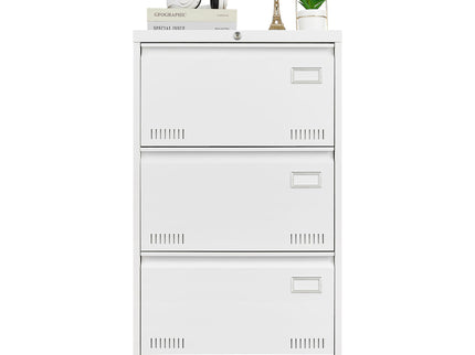 Filing Cabinet Lateral File Cabinet 3 Drawer, Locking Metal File Cabinets Three Drawer, Office Filing Cabinet With Lock Drawers For Home Office
