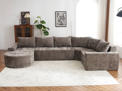 U-Shaped Oversized Modular Cloud Sectional Sofa With Deep Seat For Living Room