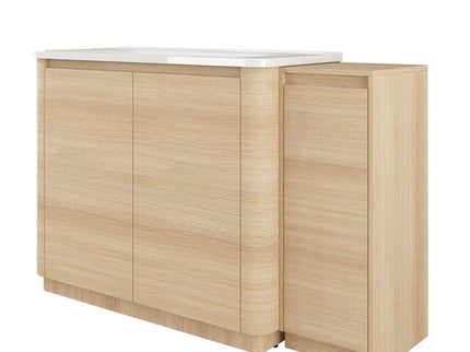 Freestanding Bathroom Vanity With Sink, 1 Small Storage Cabinet, Soft Close Door
