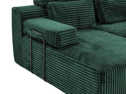Sectional Sleeper Sofa & Storage Pockets, Modular Couch With Throw Pillows For Living Room
