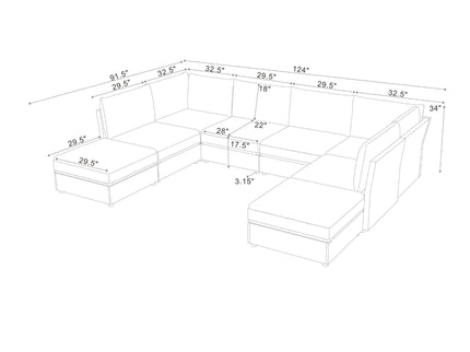 Upholstered Modular Sectional With Custom Configuration And Removable Cushions