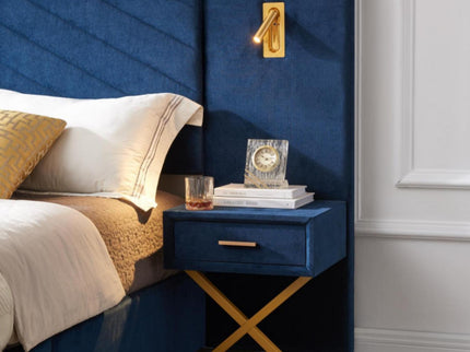 Comfortable Upholstered Bed With Vertical Channel Tufted Wingback Headboard