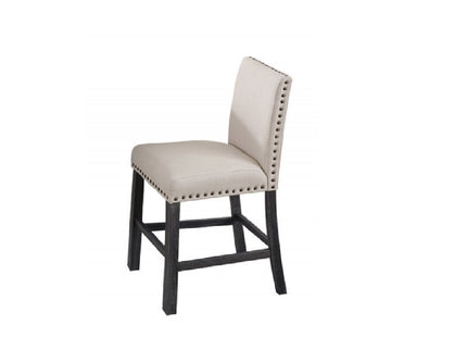 Upholstered Counter Dining Chair, Nailhead Trim (Set of 2) - Natural
