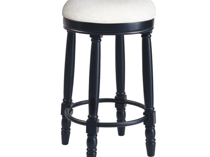 360° Swivel Wooden Barstools With Upholstered Seat, Counter Height (Set of 2)