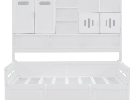 Daybed With All-In-One Cabinet And Shelf