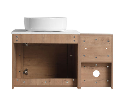 Wall Mounted Bathroom Vanity With Art Sink, 1 Storage Shelf, 2 Soft Close Doors
