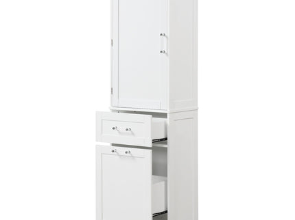 Tall Freestanding Bathroom Storage Cabinet With Adjustable Shelf And 2 Drawers