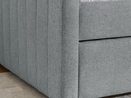Upholstered Daybed With Trundle With Vertical Stripes