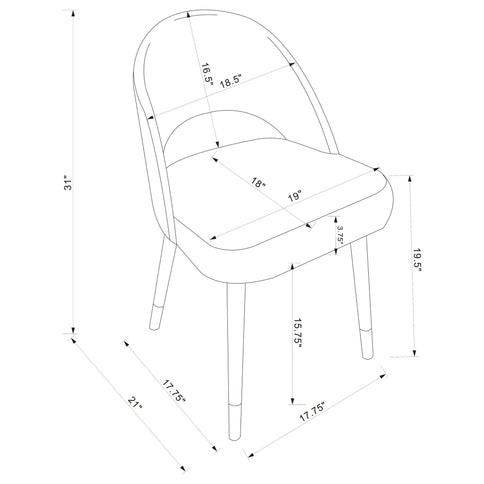 Arched Back Dining Chairs (Set of 2)