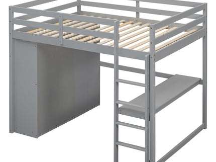 Loft Bed With Built In Wardrobe, Shelves And Drawers