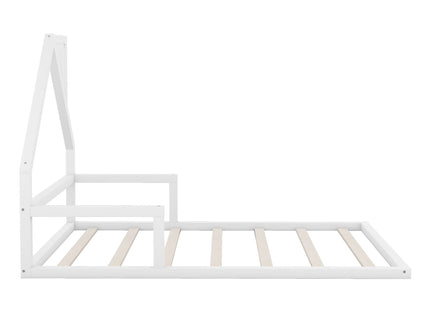 Elegant Floor Bed With House Shaped Headboard