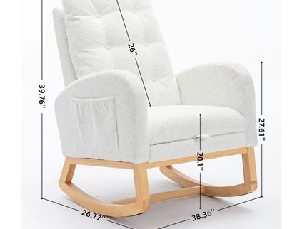 Accent Rocking Chair With Footrest, High Back
