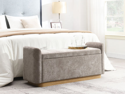 Upholstered Storage Bench With Safety Hinge