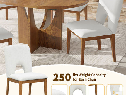 Topmax - 5 Piece Modern Extendable Round Dining Table Set With Removable Leaf For Small Places