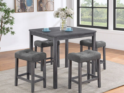 Lucian - Counter Height Pub Table With Tufted Stools
