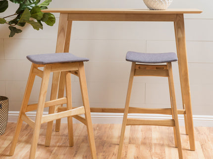 Modern Bar Stool Set With Upholstered Seating