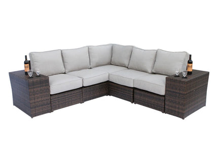 Modern Rattan Wicker Seating Group With Cushions