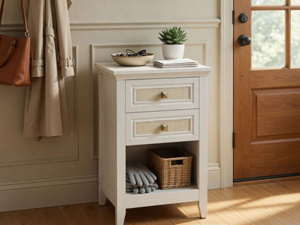 Nightstand With 2 Drawers Bedside Table