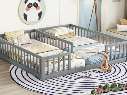 Double Floor Bed With Fence, Guardrails, Without Door
