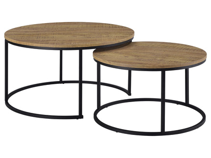 Arrize - 2 Piece Round Nesting Coffee Table Set - Mango Color