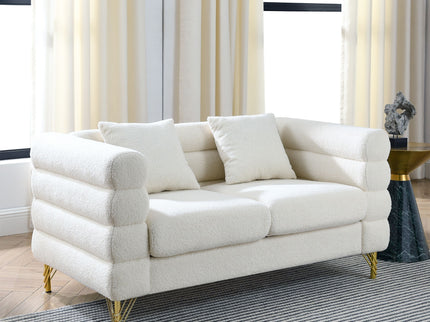 Oversized 2 Seater Sectional Sofa With Deep Seating And 2 Pillows