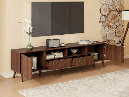 TV Stand With Drawers And Cable Management - Walnut