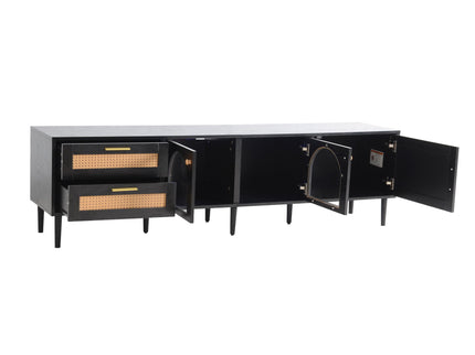 TV Stand With App-Controlled LED Lights, 2 Drawers & Door Storage