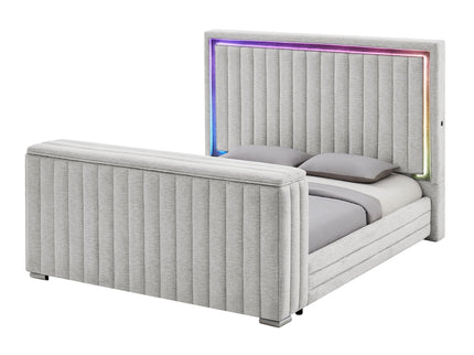 Elliot - Bed With Immersive Sound, LED Lighting, Fireplace Footboard, TV Lift