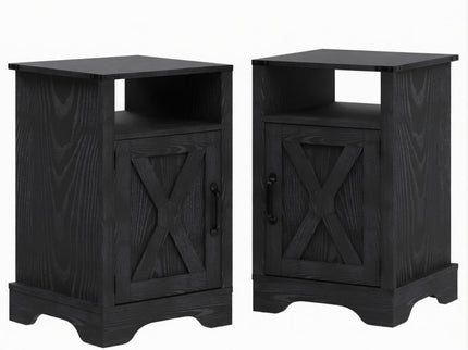 Farmhouse Nightstand, Charging Station & Storage