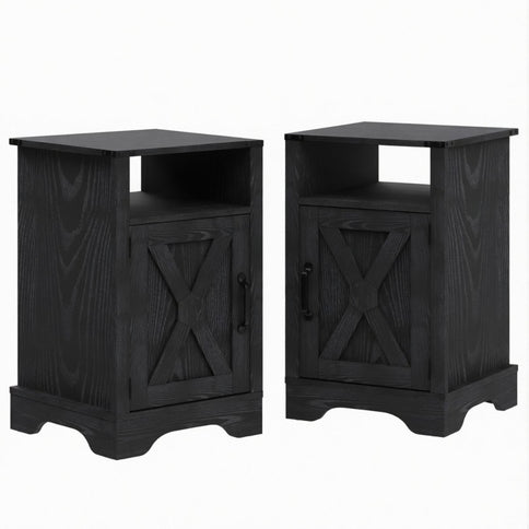 Farmhouse Nightstand, Charging Station & Storage