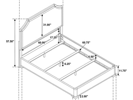 Leonide - Panel Bed With Upholstered Headboard