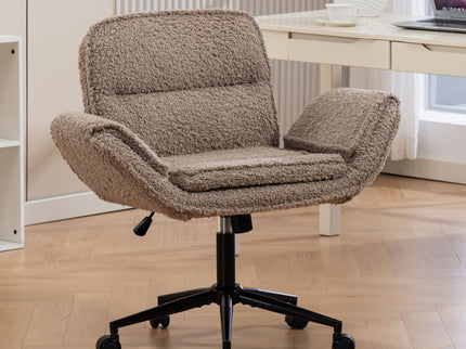 Criss Cross Swivel Desk Chair With Adjustable Armrests & Wheels For Home Office