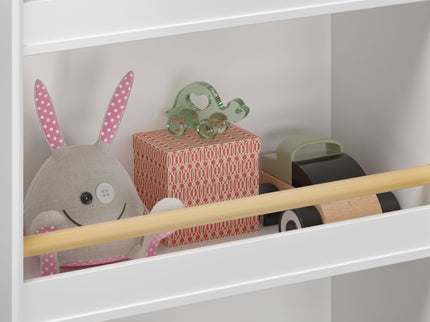 Bookshelf 3 Tier Book Organizer With Toy Storage - White