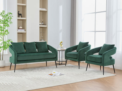 3 Piece Living Room Set, Loveseat & 2 Accent Chairs