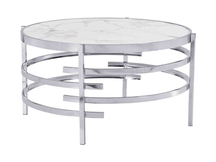 Elegant Round Table With Sintered Stone Top & Sturdy Metal Frame