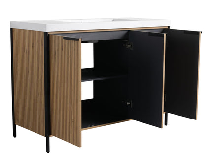 Modern Freestanding Bathroom Vanity With Resin Sink & Soft Close Cabinet Doors