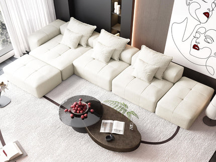 Modern Oversized Diy Combination Modular Sectional Sofa With Pillows
