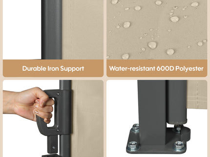Retractable Side Awning, Waterproof And UV Resistant, Privacy Screen For Patio