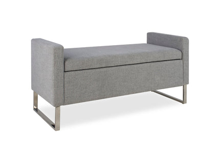 Upholstered Ottoman Bench With Storage - Dark Gray