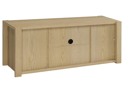 Susac - 3 Piece Entertainment Center With TV Stand And Media Towers - Light Oak