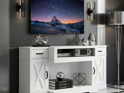 TV Stand With Adjustable Shelves & Double Doors