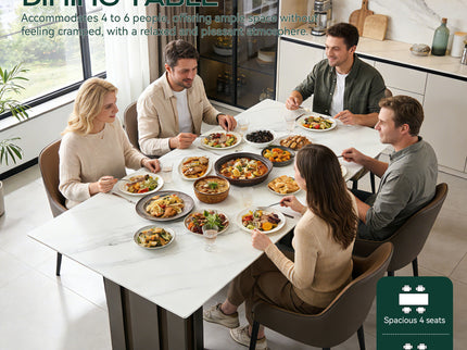 Rectangular Dining Table - Gray / White