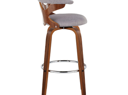 Gardenia - Mid Century Modern Fixed Height Barstool With Swivel With Round Footrest (Set of 2)