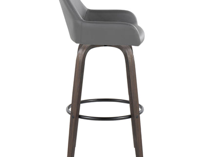 Daniella - Contemporary Fixed Height, Barstool With Swivel With Round Footrest (Set of 2)