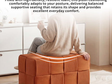 Modern Ottoman Foot Rest With Woven Design
