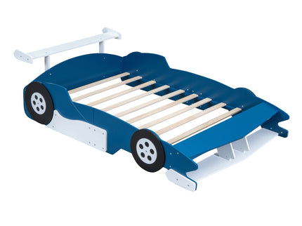 Race Car-Shaped Platform Bed With Wheels