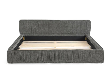 Modern Upholstered Platform Bed Frame With Pleated Design